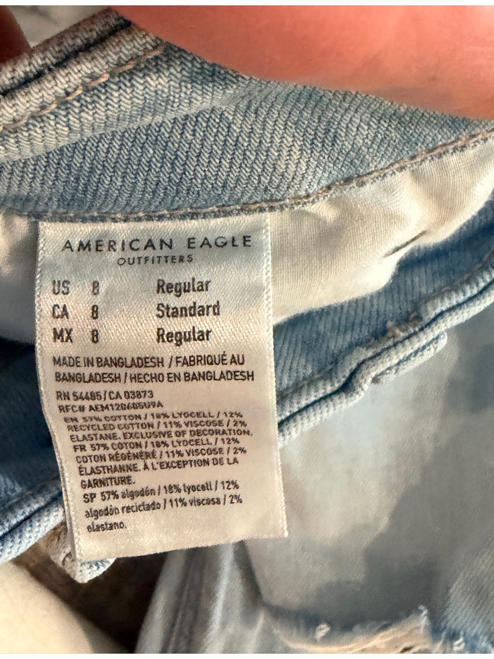 American Eagle Outfitters Women’s 8 Light Blue Distressed Wide-Leg Jeans - Picture 9 of 11
